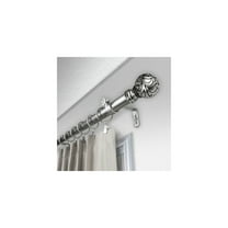 Single Curtain Rod Adjustable 160-240 Inch Satin Nickel Window Drapery Rod