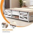 thumbnail image 4 of Dextrus Artisan King Bed Frame with Concealed Storage and Sliding Barn Door, Quiet Metal Slat Support, No Box Spring Required, White, 4 of 6