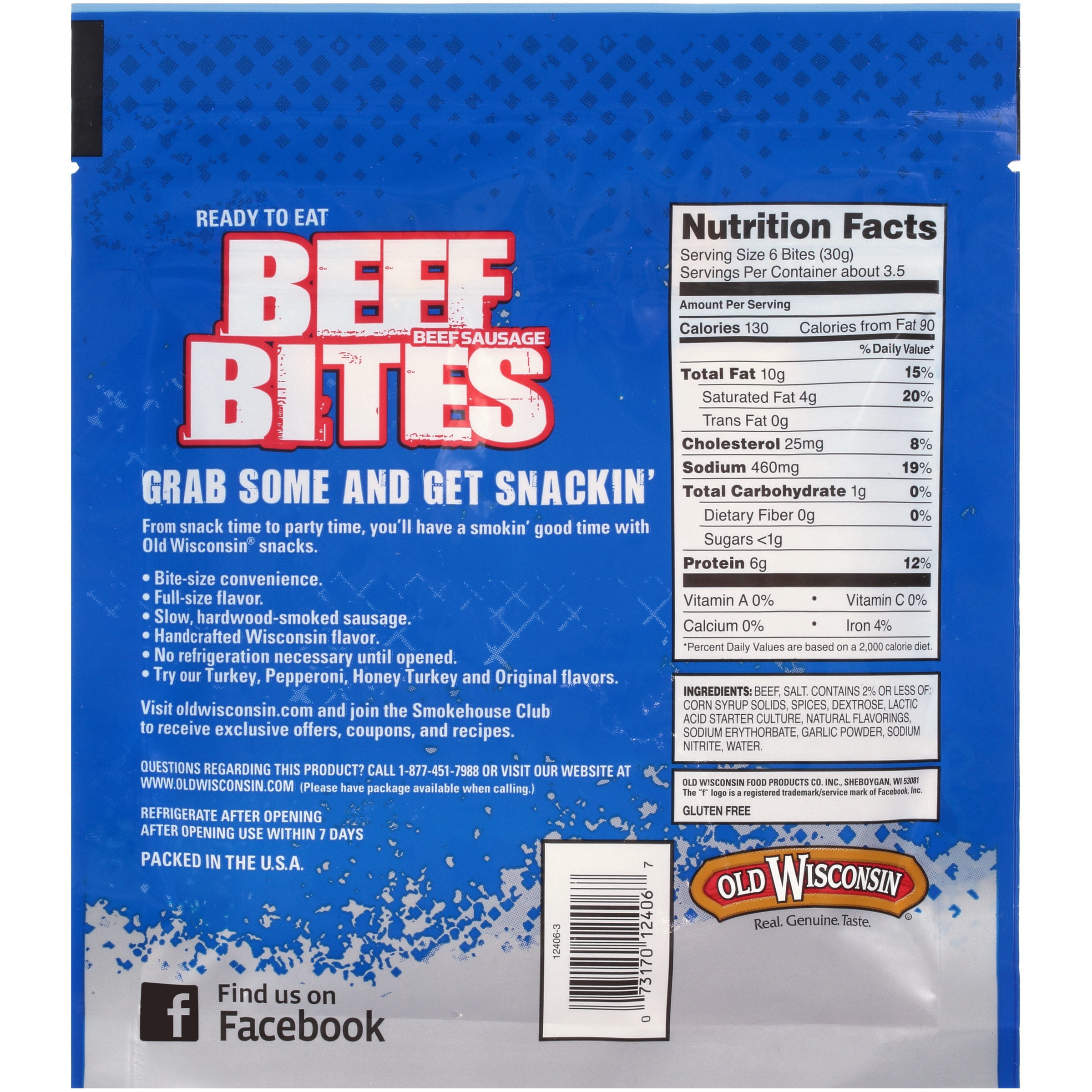Old Wisconsin® Beef Sausage Beef Bites 3.5 oz. Pouch