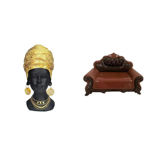Estatua De Mujer Africana, Adorno De Mesa, Figura De Resina, Escultura Creativa Para Entrada, Estante, Sofá En Miniatura, Sillón Individual, Modelo DIY, Accesorio, Muebles En Miniatura,