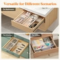 thumbnail image 3 of Lifewit Sliding Kitchen Drawer Organizer Tray with Inserts, Extendable Hanging Desk Drawer Divider, 14-23" Long/1.8" High Plastic Organizer Box in Vanity/Bathroom/Office/Kitchen, Clear, 3 of 9