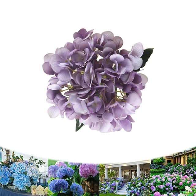 Plertrvy | Outdoor Artificial Hydrangea Flowers Artificial Hydrangea Flowers For Outdoors For Wedding Home Shop Decor | Simulated Hydrangea Flower D