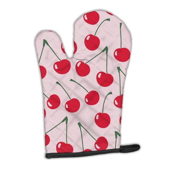 Carolines Treasures BB5139OVMT Cherries on Pink Oven Mitt Large multicolor