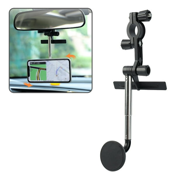 Soporte giratorio para teléfono con espejo retrovisor 3 Teléfono para automóvil 1 en soporte magnético para teléfono para automóvil 360 grados Inevent EL017747-01