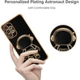 thumbnail image 5 of for Samsung Galaxy A33 5G Case Cute 6D Astronaut Case with Stand Function Luxury Plating Case Cover Slim Fit Soft TPU Shockproof Bumper Protective Electroplated Case for Girls Boys,Black, 5 of 10