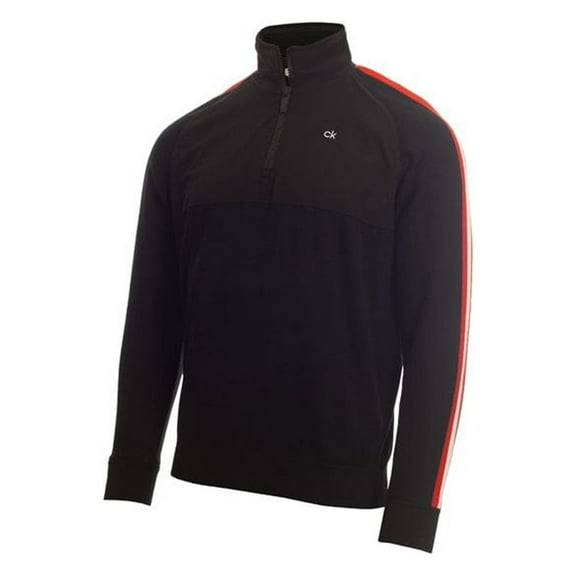 Calvin Klein GLACIER LINED HALF ZIP SWEATER BLACK - XL