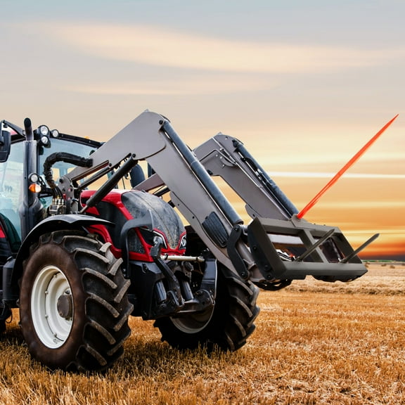 KFFKFF 49" Hay Spear Bale Spears Skid Steer Loader Tractor Attachment 1600lbs