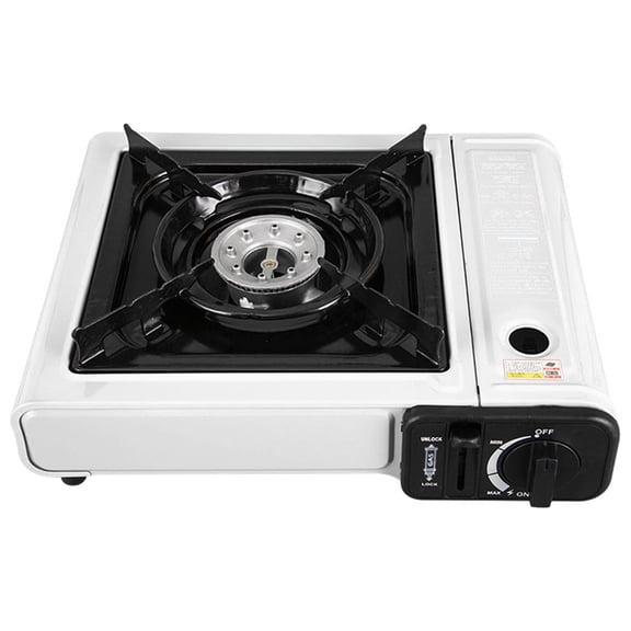 Leodye 1PCS Portable Butane Gas Stove - Double Wind Guard Aluminum Alloy Stove, High-performance for Camping/Backpacking -13.38x9.84x3.14in