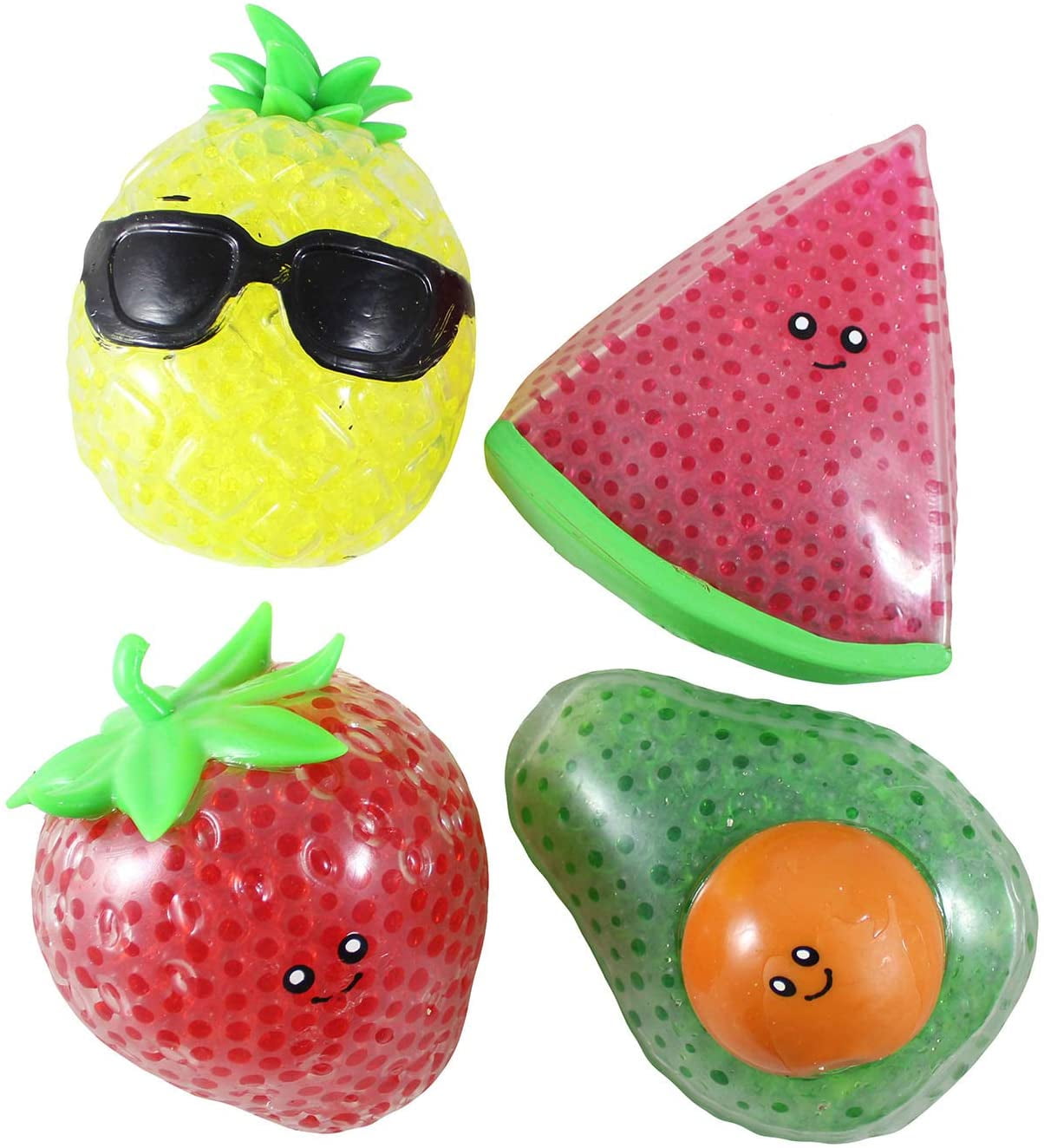 4 X Fruit Theme Squishies Sensory Stress Reliever Ball Toy ADHD Xmas Boys Girls 