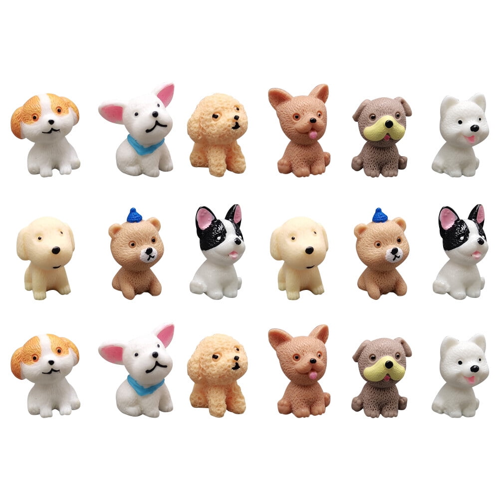 18Pcs Lovely Mini Puppy Craft Decorative Small Dog Figurines Simulation