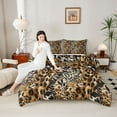 thumbnail image 4 of Manfei Cheetah Leopard Print 2pcs Bedding Comforter Set for Female Girls,Animal Print Patchwork Twin Comforter Sets,Black Brown Breathable Bedding Set,Super Cozy Room Decor,Reversible, 4 of 8