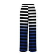 thumbnail image 4 of Pants for Women, Womens Fashionable Striped Printed Drawstring Wide Leg Pants, 4 of 5