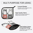 thumbnail image 3 of Yayeee Oven Mitts and Pot Holder Set of 4 Heat Resistant Kitchen Gloves Baking Hot Pad, Black Chubby Cat, 3 of 5