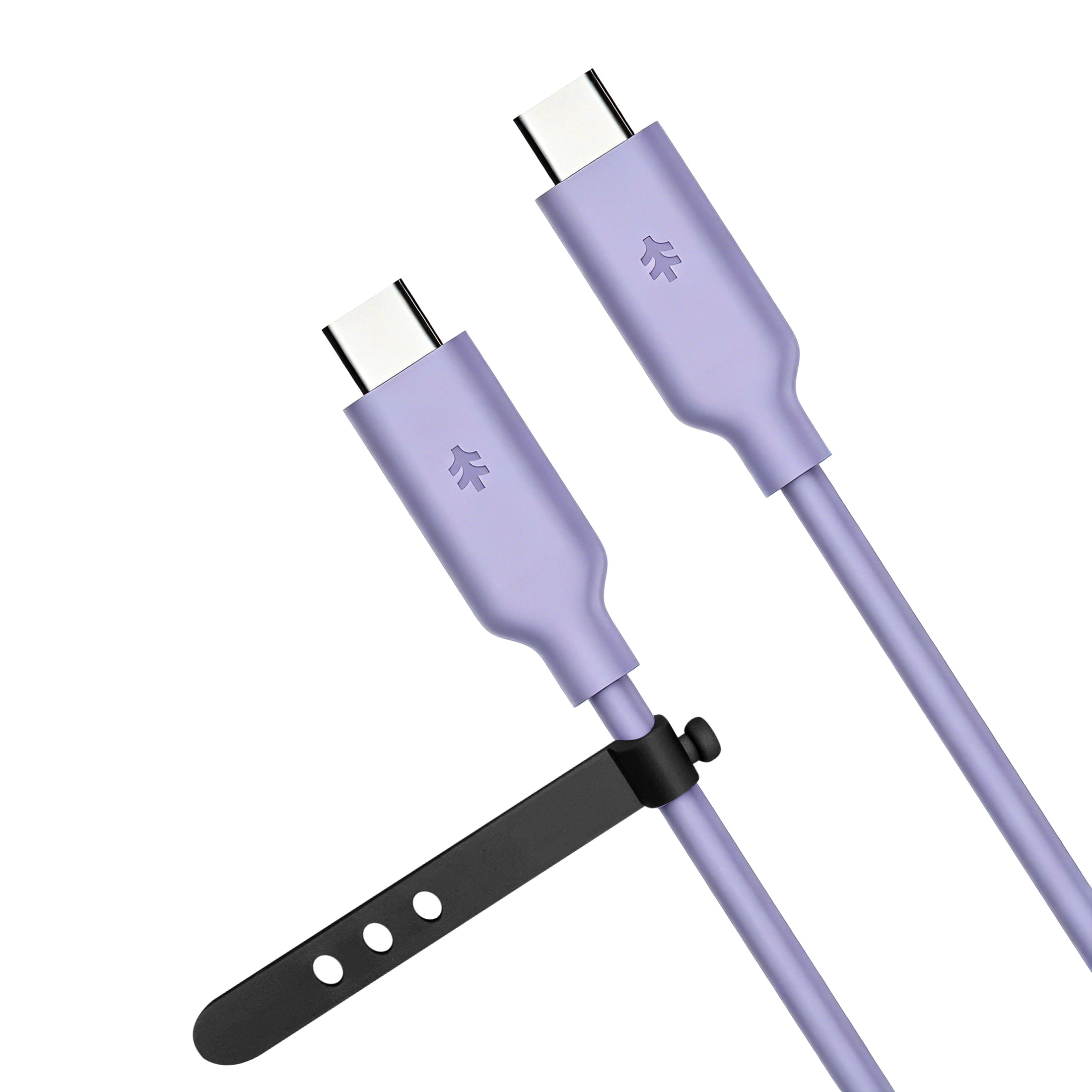 Swiss Tech Kabel S100 3 ft 100W Soft Touch USB-C to USB-C Charging Cable, Myrtle Purple