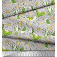 thumbnail image 2 of Soimoi Poly Georgette Fabric Floral & Bird Cartoon Decor Fabric Printed Yard 42 Inch Wide, 2 of 3