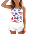 thumbnail image 3 of Odeerbi Niñas Día de La Independencia Traje de Baño de 2 Piezas Patriotic Tank Top Con Sostén Pad & Boyshort Bottom Baño Seco Rápido, 3 of 9