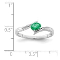 thumbnail image 2 of White Sterling Silver Ring Band Gemstone Diamond Emerald Green, 2 of 2