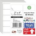 thumbnail image 1 of duomi-2x4 Shipping Address Labels, 500 Matte Printable Stickers for Mailing, Fragile Stickers, 8.5 x 11 Label Paper for Laser/Inkjet Printer, 10 Up Per Sheet, 50 Sheets, 1 of 4