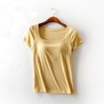 thumbnail image 1 of Fiudx Ropa de Mujer Moda Casual Mujer Cuello Redondo Verano Color Sólido Regular Manga Corta Mujer, 1 of 5