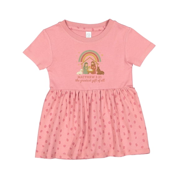 Inktastic Matthew 1:21 Nativity Scene the Greatest of All Girls Baby Dress