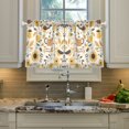 thumbnail image 2 of Yayeee Kitchen Curtains Tier Pair Light Filtering 27"x24" Rod Pocket Short Cafe Window Panel, Beige Birds Floral, 2 of 7