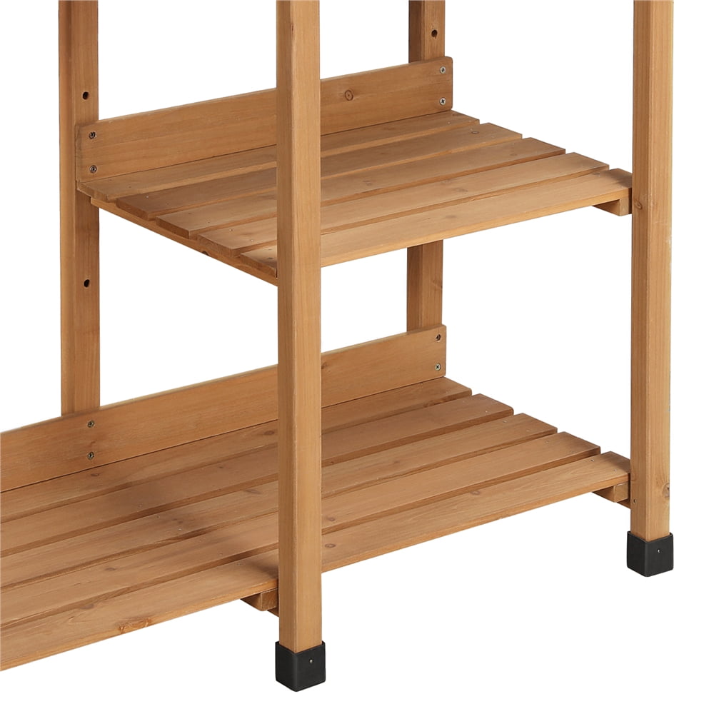 Renwick Wooden Potting Bench with Removable Sink Drawer, Oak