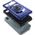 thumbnail image 3 of Nagebee Phone Case Compatible for Cricket Debut Smart (2022) with Tempered Glass Screen Protector (Full Coverage), Full-Body Protective [Military-Grade], Magnetic Car Ring Holder Durable (Blue), 3 of 6