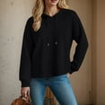 thumbnail image 4 of Xudanell Pullover Sweatshirts for Women Pullover Lightweight Sweatshirts Oversized Hoodies Long Sweatshirt Black XXL, 4 of 6