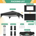thumbnail image 4 of SANOPY 10'x10' Canopy Tent for Party Tent with One Push Central Button&Air Vent Instant Pop Up Canopy Tent with Sidewalls&Sandbags Ez Up Pop up Party Canopy Tent with Carry Bag, Black, 4 of 9