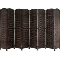 FDW 8 Panel Folding Privacy Room Divider Screen, 70" Tall, Brown
