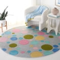 thumbnail image 2 of SAFAVIEH Soho Dots Geometric Wool Area Rug, Grey/Multi, 6' x 6' Round, 2 of 8