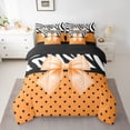 thumbnail image 2 of Castle Fairy Cartoon Orange Bow Knot Bedding Comforter Set,Polka Dots Queen Bedding Sets, 2 of 8