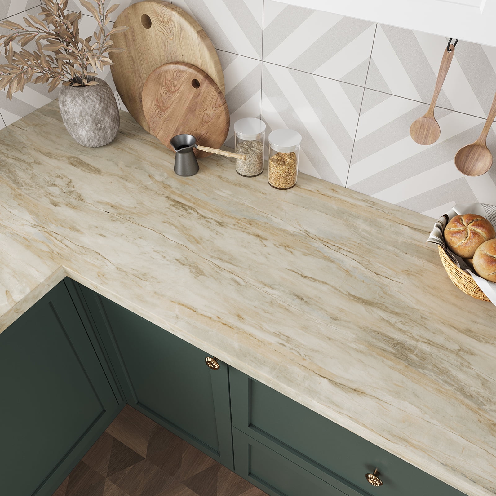 VEELIKE Slate Beige Marble Contact Paper for Countertops Peel and Stick Waterproof Onyx Marble Wallpaper 15.7''x354'' Self Adhesive Countertop Contact Paper for Kitchen Bathroom Counters Table Desk