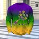 thumbnail image 5 of Ceisia Men's Mardi Gras Gradient Waffle-Knit Sweatshirt | Relaxed Spring/Summer Casual Top Gift, 5 of 8