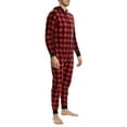 thumbnail image 2 of Top Shelf Men's Fleece Onesie - Adult One Piece Zip Up Pajamas & Loungewear - Available in Fun Holiday Styles - Black And Red Buffalo Check, XX-Large, 2 of 3