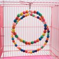thumbnail image 2 of Parrot Round Swing Bead Design Colorful Wood Parrot Chew Toy Bird Perch Toy, 2 of 10