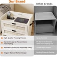 thumbnail image 6 of GarveeHome Rattan Nightstand Set of 2, Bedside Table, Modern Night Stand with Type-C Charging Station, 2 Drawer, White, 6 of 9