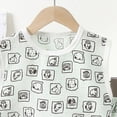 thumbnail image 4 of Godom Toddler Boys Girls Summer Casual Printed Short Sleeve Tee Shorts Set 6 12 18 Months 2T 3T 4T 5T Kids Outfits Breathable Cotton Playwear,Mint Green, 4 of 4