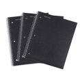 thumbnail image 1 of Mintra Office Durable Spiral Notebooks 1 Subject (Black College Ruled 3 Pack) 100 Sheets Poly Pocket Moisture Resistant Cover Strong Chipboard Back For School Office Business, 1 of 4