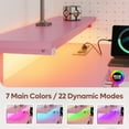 thumbnail image 4 of Bestier 42'' Small L Shaped Gaming Desk with Power Outlets Carbon Fiber Pink, 4 of 6