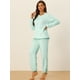 thumbnail image 4 of Pijama De Franela Lindo Impreso Manga Larga Top Y Pantalones Para Dormir Ropa De Dormir Suave Conjuntos Invierno Para Mujeres Corazón Azul S, 4 of 6