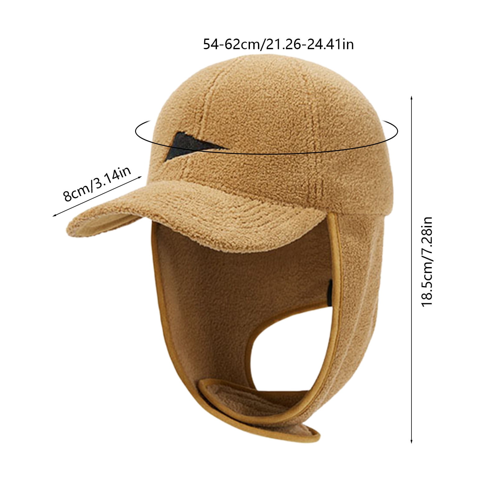 Winter Hat with Ear Flaps for Men and Women, Thermal Fleece Lined Beanie for Cold Weather, Windproof Ski Snowboard Skating Outdoor Sports, Adjustable Knit Cuff Trapper Hat with Foldable Ear Covers