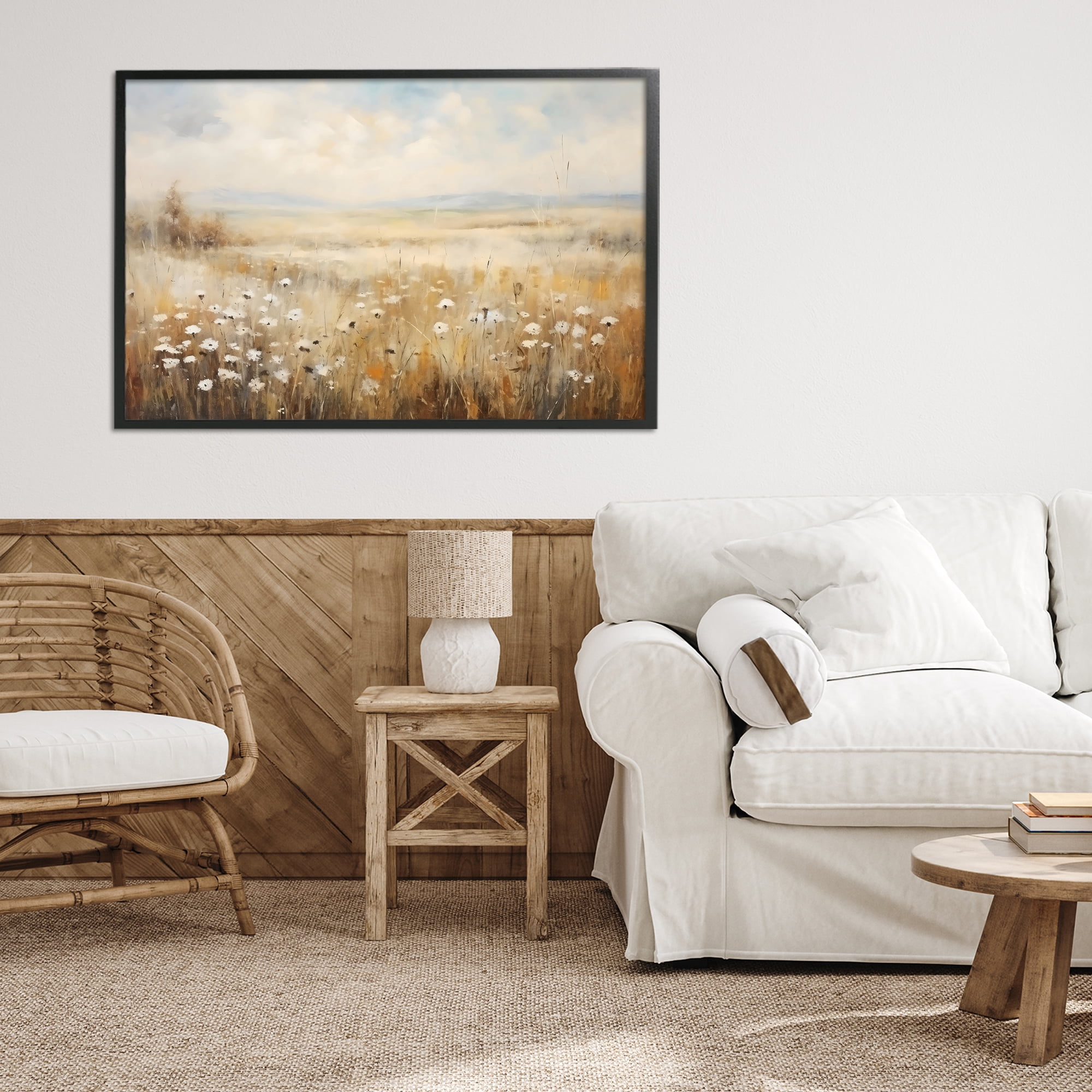 Stupell Industries Neutral Land Calmness Black Framed Giclee Art, design by Creative Studio