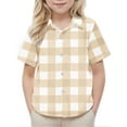 thumbnail image 4 of AUNVITO Boys & Girls School Uniform Shirt Checkered Pocket Short Sleeve Casual Cute Stylish, 4 of 7