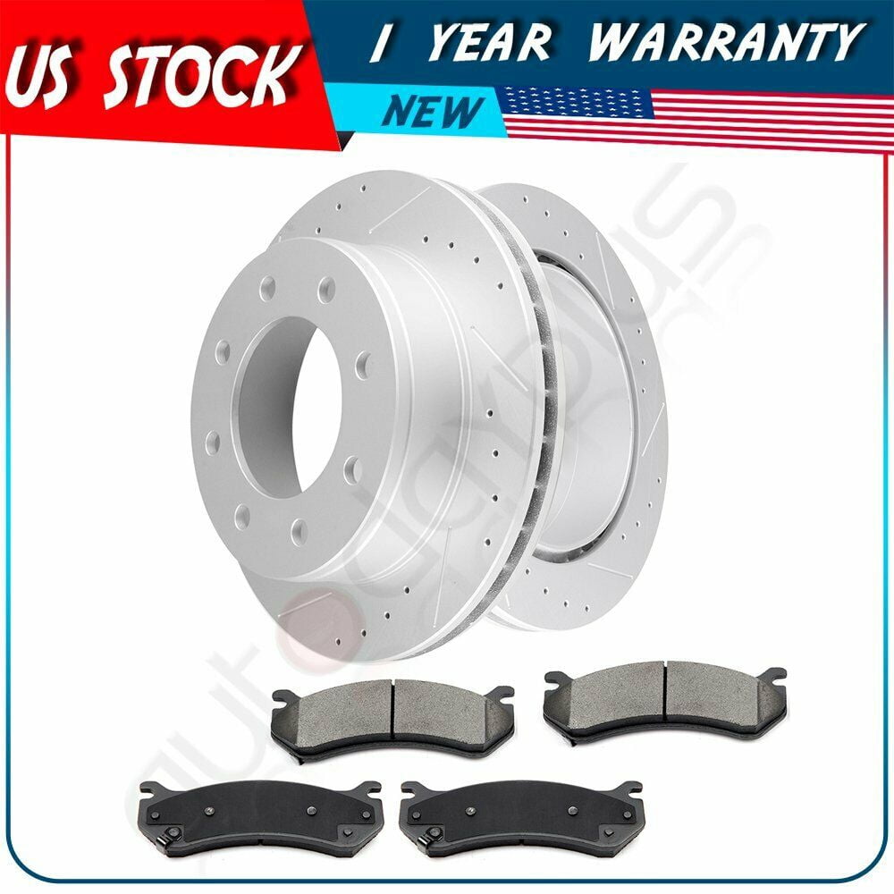 2pcs Brake Discs Rotors 4pcs Ceramic Pads For GMC Sierra 2500 9904