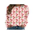 thumbnail image 1 of PENGXIANG Femmes Chemises Casual Col Rond Manches Longues Pull Tops Mode Amour Coeur Graphique Sweatshirt, 1 of 5
