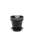 thumbnail image 2 of Mini Serve 6 oz Black Plastic Mini Flower Pot Cup - with Lid - 3" x 3" x 3" - 100 count box, 2 of 6