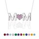 thumbnail image 1 of Collar con Colgante de Mamá JeenMata Turmalina Rosa Piedra Natal de Octubre en Oro Blanco de 18 K sobre Plata Esterlina, 1 of 4