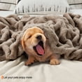thumbnail image 6 of JONIYEAR Solid Soft Fuzzy Ruched Faux Rabbit Fur Throw Blanket 50" x 60", Decorative Shaggy Fluffy Raffle Blanket for Couch Sofa, Cute Cozy Accent Puffy Furry Blankets, Warm Blankets for Winter,Brown, 6 of 8