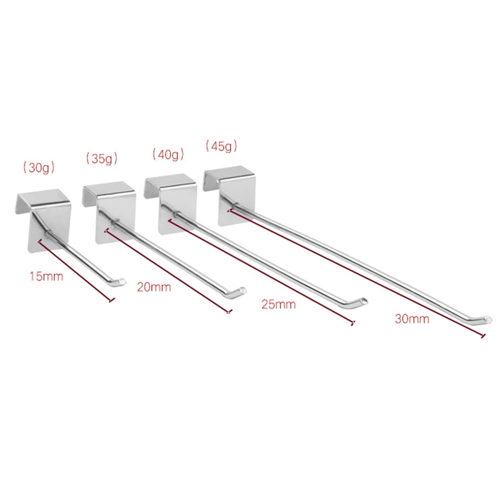 WRISTBIQUE Silver Display Rack Hooks Iron 20Pcs 8.3x1.2x1.0In
